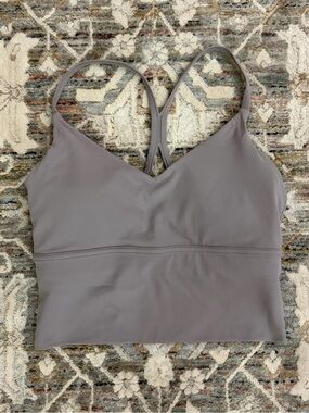 Lavender Grey Longline Sports Bra Tank
